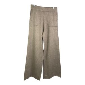 The Drop Cynthia Wide Leg Sweater Pants Women's Sz L‎ Beige Pockets Cozy